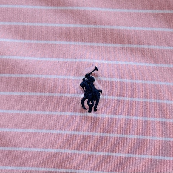 Polo Ralph Lauren Performance Shirt Men’s XL Pink Stripe Short Sleeve Wicking - Picture 5 of 13